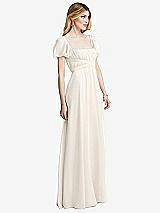 Side View Thumbnail - Ivory Regency Empire Waist Puff Sleeve Chiffon Maxi Dress