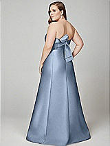 Alt View 3 Thumbnail - Cloudy Strapless A-line Satin Gown with Modern Bow Detail