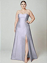 Alt View 2 Thumbnail - Silver Dove Strapless A-line Satin Gown with Modern Bow Detail