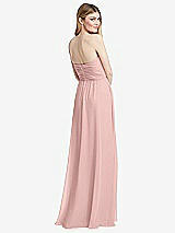 Rear View Thumbnail - Rose Shirred Bodice Strapless Chiffon Maxi Dress with Optional Straps