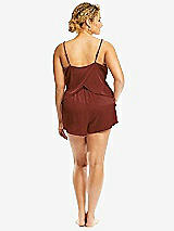 Alt View 2 Thumbnail - Auburn Moon Whisper Satin Lounge Shorts with Pockets