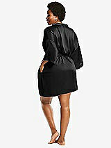 Alt View 3 Thumbnail - Black Short Whisper Satin Robe