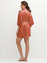 Rear View Thumbnail - Terracotta Copper Short Whisper Satin Robe