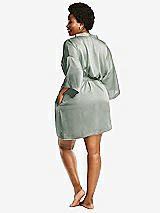 Alt View 3 Thumbnail - Willow Green Short Whisper Satin Robe