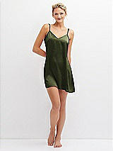 Front View Thumbnail - Olive Green Short Whisper Satin Slip