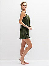 Side View Thumbnail - Olive Green Short Whisper Satin Slip