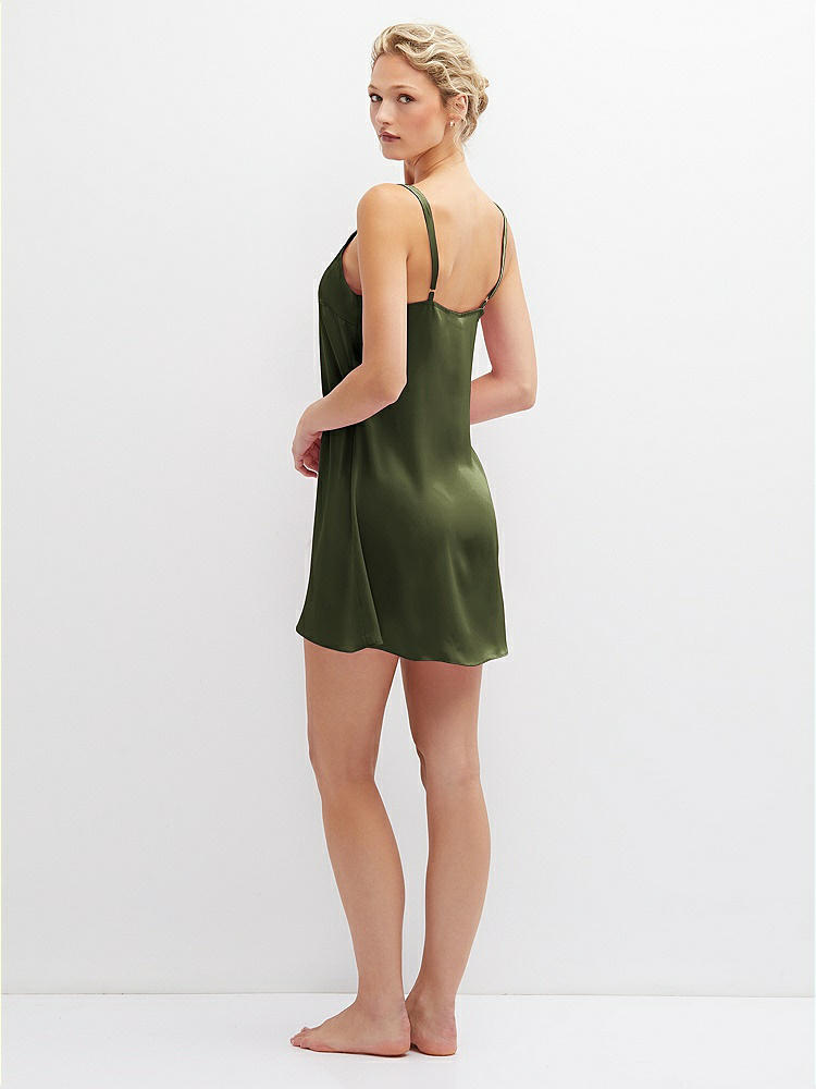 Back View - Olive Green Short Whisper Satin Slip