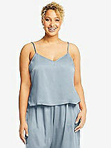 Alt View 1 Thumbnail - Mist Split Back Whisper Satin Cami Top