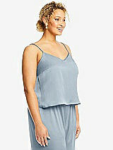 Side View Thumbnail - Mist Split Back Whisper Satin Cami Top