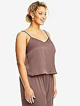 Side View Thumbnail - Sienna Split Back Whisper Satin Cami Top