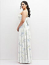 Alt View 5 Thumbnail - Bleu Garden Chiffon Convertible Maxi Dress with Multi-Way Tie Straps