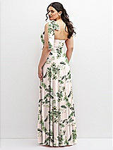 Alt View 3 Thumbnail - Palm Beach Print Chiffon Convertible Maxi Dress with Multi-Way Tie Straps