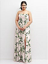 Alt View 4 Thumbnail - Palm Beach Print Chiffon Convertible Maxi Dress with Multi-Way Tie Straps