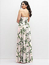 Alt View 6 Thumbnail - Palm Beach Print Chiffon Convertible Maxi Dress with Multi-Way Tie Straps