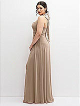 Side View Thumbnail - Topaz Chiffon Convertible Maxi Dress with Multi-Way Tie Straps