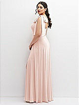 Alt View 2 Thumbnail - Blush Chiffon Convertible Maxi Dress with Multi-Way Tie Straps