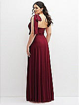 Alt View 3 Thumbnail - Burgundy Chiffon Convertible Maxi Dress with Multi-Way Tie Straps