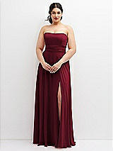 Alt View 4 Thumbnail - Burgundy Chiffon Convertible Maxi Dress with Multi-Way Tie Straps