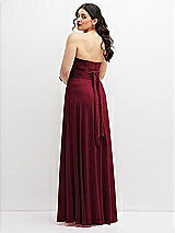 Alt View 6 Thumbnail - Burgundy Chiffon Convertible Maxi Dress with Multi-Way Tie Straps