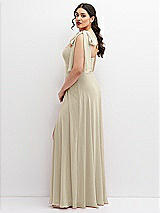 Alt View 2 Thumbnail - Champagne Chiffon Convertible Maxi Dress with Multi-Way Tie Straps