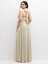 Rear View Thumbnail - Champagne Chiffon Convertible Maxi Dress with Multi-Way Tie Straps