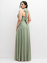 Rear View Thumbnail - Sage Chiffon Convertible Maxi Dress with Multi-Way Tie Straps