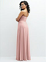 Alt View 3 Thumbnail - Rose Chiffon Corset Maxi Dress with Removable Off-the-Shoulder Swags