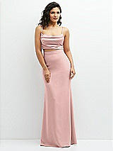 Front View Thumbnail - Rose Crepe Mix-and-Match High Waist Fit and Flare Skirt