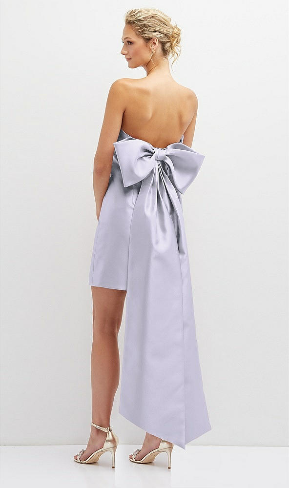 Back View - Silver Dove Strapless Satin Column Mini Dress with Oversized Bow