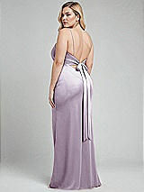 Alt View 3 Thumbnail - Lilac Haze Plunge Halter Open-Back Maxi Bias Dress with Low Tie Back