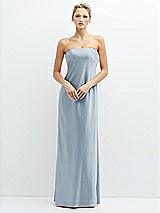 Front View Thumbnail - Mist Strapless Maxi Bias Column Dress with Peek-a-Boo Corset Back