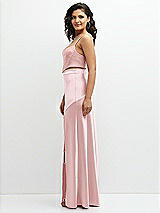 Side View Thumbnail - Ballet Pink Satin Mix-and-Match High Waist Seamed Bias Skirt