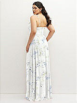 Rear View Thumbnail - Bleu Garden Soft Cowl-Neck A-Line Maxi Dress with Adjustable Straps