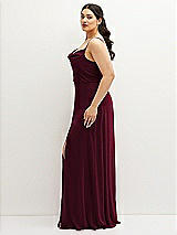 Side View Thumbnail - Cabernet Soft Cowl-Neck A-Line Maxi Dress with Adjustable Straps