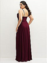 Rear View Thumbnail - Cabernet Soft Cowl-Neck A-Line Maxi Dress with Adjustable Straps