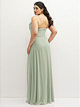 Rear View Thumbnail - Celadon Soft Cowl-Neck A-Line Maxi Dress with Adjustable Straps