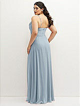 Rear View Thumbnail - Mist Soft Cowl-Neck A-Line Maxi Dress with Adjustable Straps