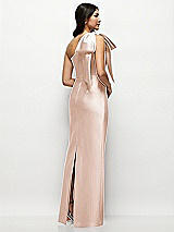 Rear View Thumbnail - Cameo Oversized Bow One-Shoulder Satin Column Maxi Dress