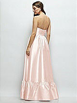 Rear View Thumbnail - Blush Strapless Cat-Eye Boned Bodice Maxi Dress with Ruffle Hem