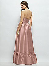 Rear View Thumbnail - Neu Nude Strapless Cat-Eye Boned Bodice Maxi Dress with Ruffle Hem