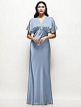 Alt View 1 Thumbnail - Cloudy Plunge Neck Kimono Sleeve Satin Bias Maxi Dress