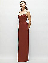 Side View Thumbnail - Auburn Moon Corset-Style Crepe Column Maxi Dress with Adjustable Straps