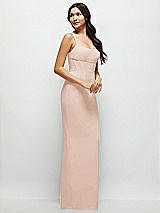 Side View Thumbnail - Cameo Corset Midriff Crepe Column Maxi Dress