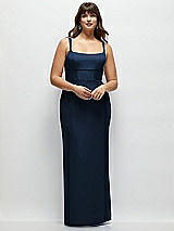 Alt View 1 Thumbnail - Midnight Navy Corset Midriff Crepe Column Maxi Dress