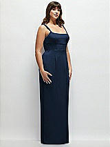 Alt View 2 Thumbnail - Midnight Navy Corset Midriff Crepe Column Maxi Dress