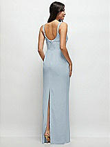 Rear View Thumbnail - Mist Corset Midriff Crepe Column Maxi Dress