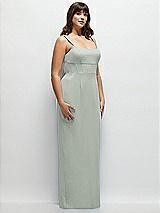 Alt View 2 Thumbnail - Willow Green Corset Midriff Crepe Column Maxi Dress