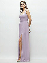 Side View Thumbnail - Lilac Haze Square Neck Chiffon Maxi Dress with Circle Skirt