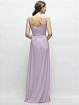 Rear View Thumbnail - Lilac Haze Square Neck Chiffon Maxi Dress with Circle Skirt