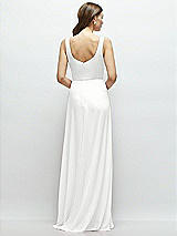 Rear View Thumbnail - White Square Neck Chiffon Maxi Dress with Circle Skirt